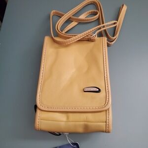 Vintage Travelon Travel Easier Tan Nylon Multi Slot Crossbody Purse - BRAND NEW